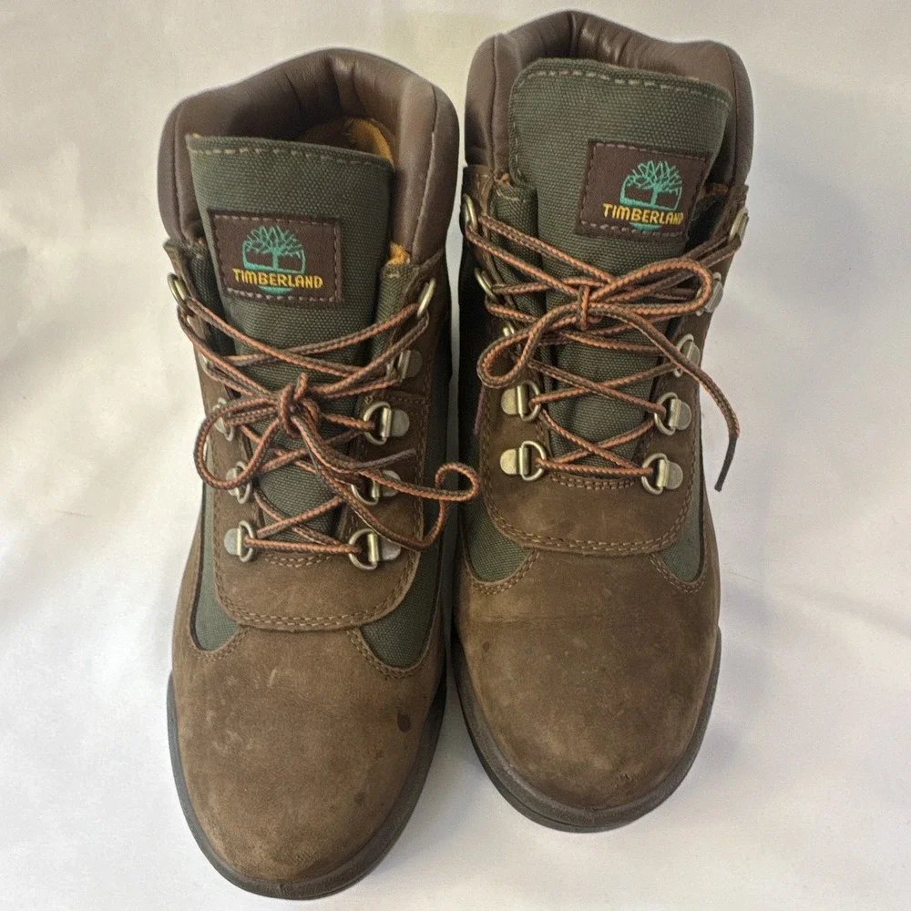 Timberland Men's Waterproof Field Boot Leather Ankle Brown/Green 9.5 Hiking